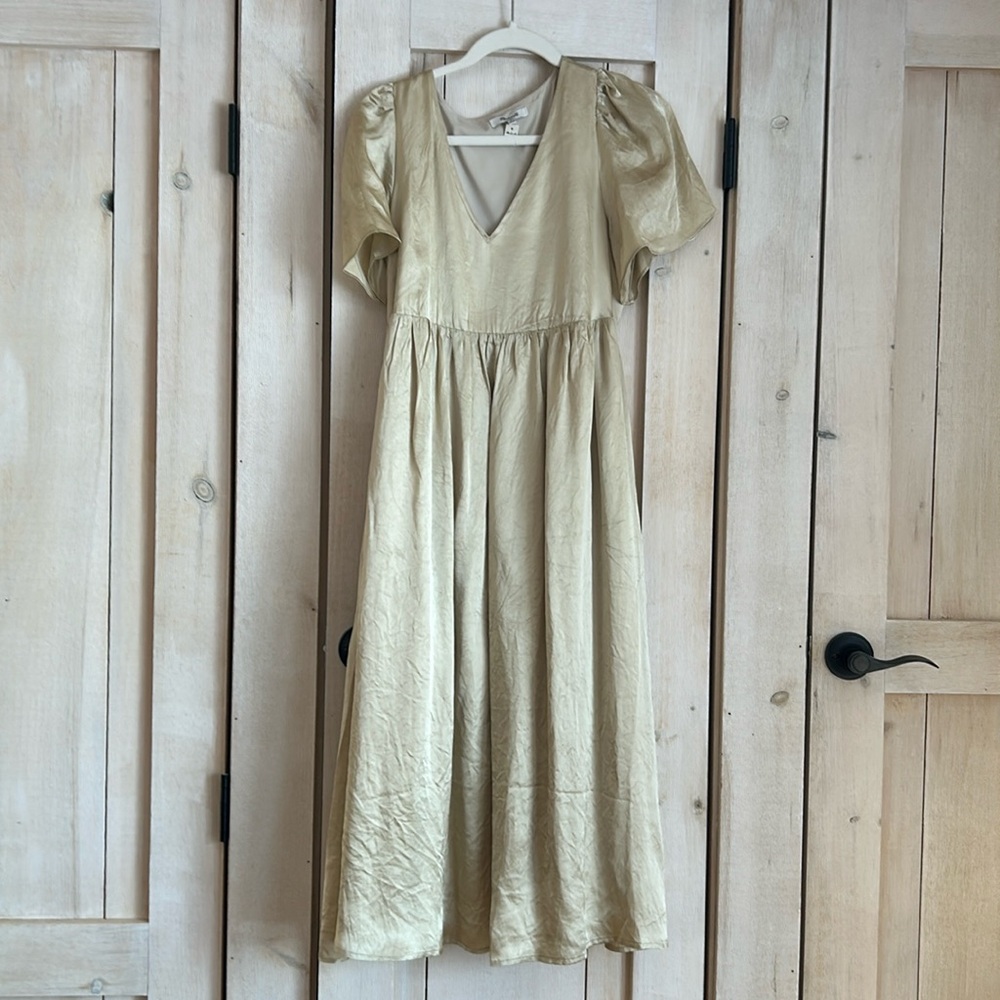 Madewell long gold dress M